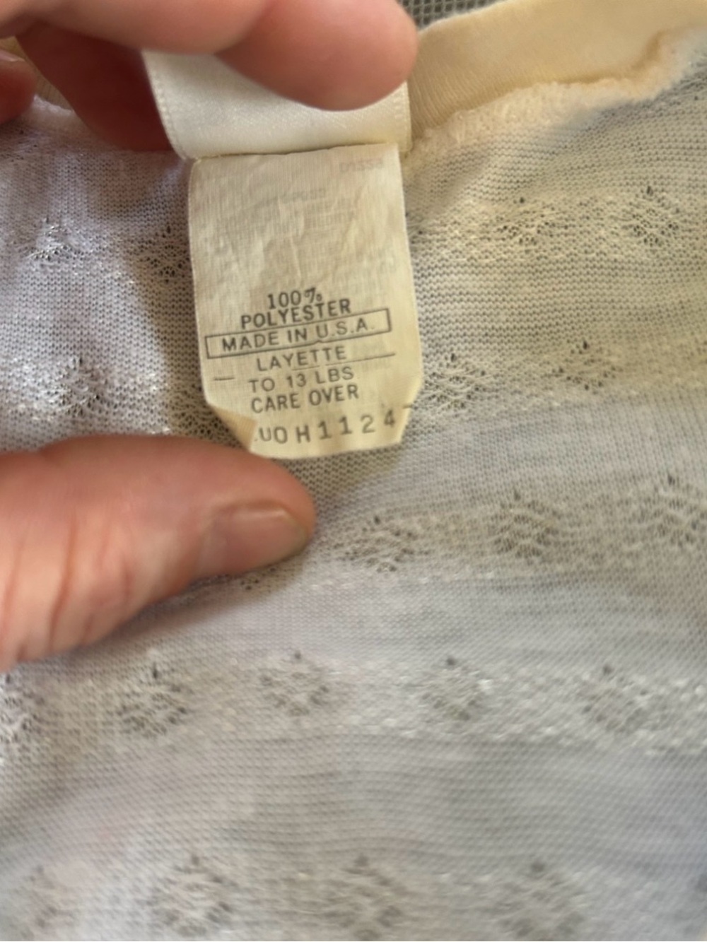 Vintage Baby Dior White Layette Sleep Gown USA Made - Picture 4 of 7